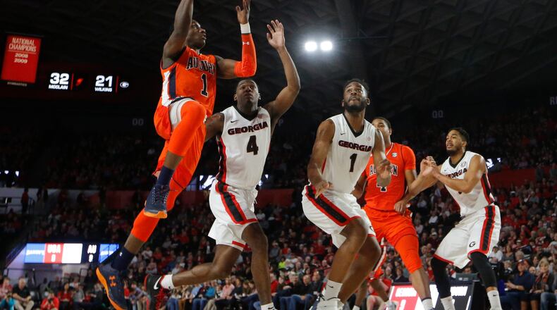 Jared Harper of Pebblebrook High scores on Georgia