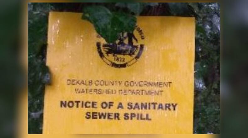 DeKalb County is working to contain a sewer spill in the Lithonia area.