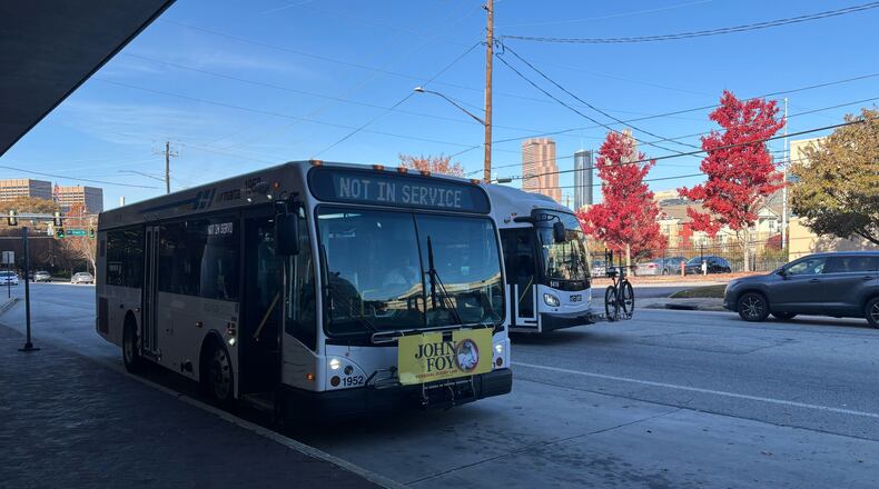 MARTA is running buses to ferry passengers between the Georgia State and Candler Park stations.