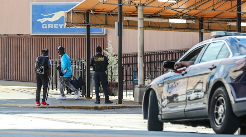 Police responded to the Greyhound bus station on Forsyth Street in downtown Atlanta on Wednesday morning following a shooting.