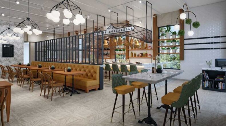 A rendering of the interior of Bastone, set to open by the end of 2021 in West Midtown. / Courtesy of Pat Pascarella
