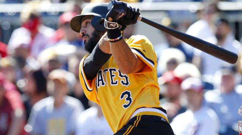Braves newcomer Sean Rodriguez, who a career-best season with the Pirates in 2016, is likely out for the season after having rotator-cuff surgery on his left shoulder Tuesday. (Photo by Justin K. Aller/Getty Images)