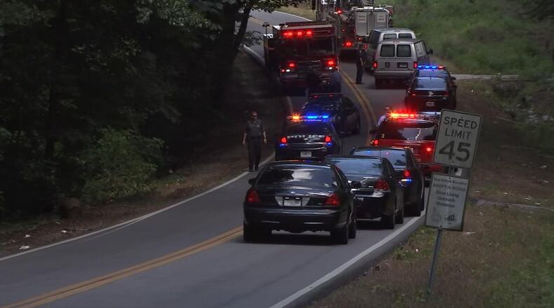 A body was found in Ward Lake after a car wreck. (Credit: Channel 2 Action News)