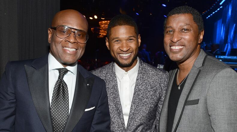 Honoree Antonio "LA" Reid, singer Usher and producer Babyface attend the 55th Annual GRAMMY Awards Pre-GRAMMY Gala and Salute to Industry Icons honoring L.A. Reid held at The Beverly Hilton on February 9, 2013 in Los Angeles, California. (Photo by Larry Busacca/Getty Images for NARAS)