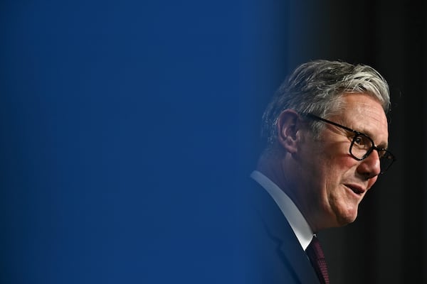 Britain's Prime Minister Keir Starmer addresses a press conference during the NATO summit in The Hague, Netherlands, Wednesday, June 25, 2025. (Ben Stansall/Pool Photo via AP)