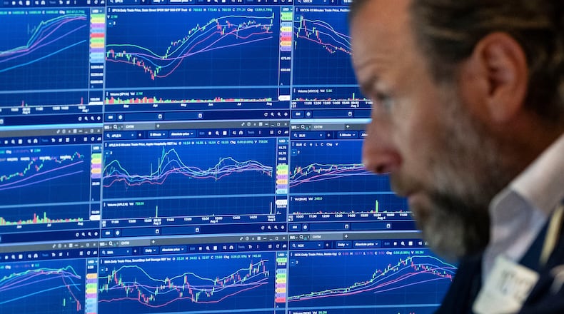 Specialist Michael Pistillo works on the floor of the New York Stock Exchange, Wednesday, Aug.. 5, 2026, in New York. (AP Photo/Yuki Iwamura)