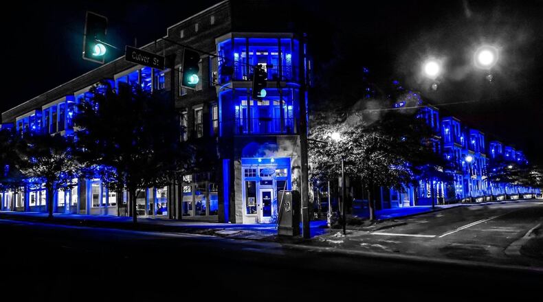 Lawrenceville is encouraging its citizens to Light Lawrenceville Blue during the month of May in support of Frontline Heroes and the Lawrenceville Police Department. (Courtesy City of Lawrenceville)