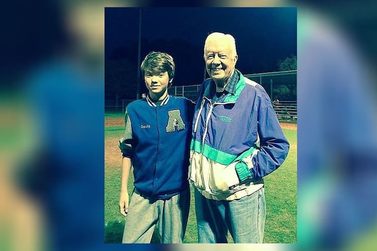 Former President Jimmy Carter has never removed himself from the public. Earlier this year, he paused to say hello to Reuben Davis (pictured) while watching a great-grandson play baseball in Decatur. JACOB SEUVER
