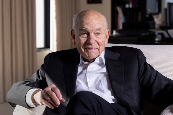 Steve Selig, CEO of Selig Enterprises, reacts as he is interviewed by the AJC in his office at Selig Enterprises, Friday, Dec. 19, 2025, in Atlanta. Selig is retiring after four decades as head of his real estate firm. He’s among Atlanta’s most influential developers and is passing the reigns to his daughter and nephew as co-CEO. (Jason Getz/AJC)