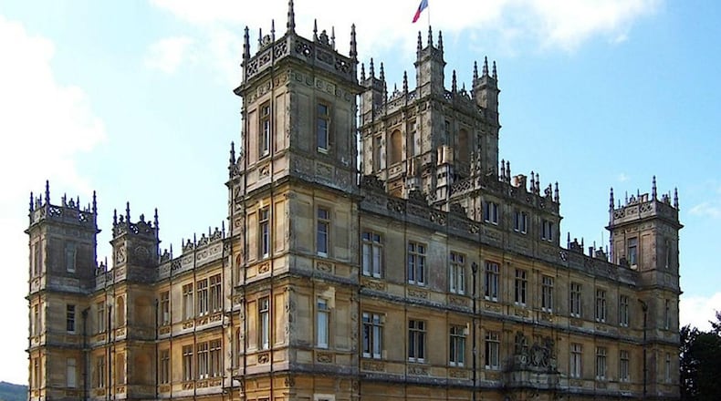 The 5,000-acre Highclere Castle is located in Hampshire, England, and is the location for the 'Downton Abbey' TV series and new movie.