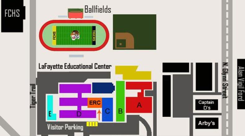 About a third of the space at the LaFayette Educational Center in Fayetteville will be renovated to create office space for the school system’s administrative staff. Courtesy FCBOE
