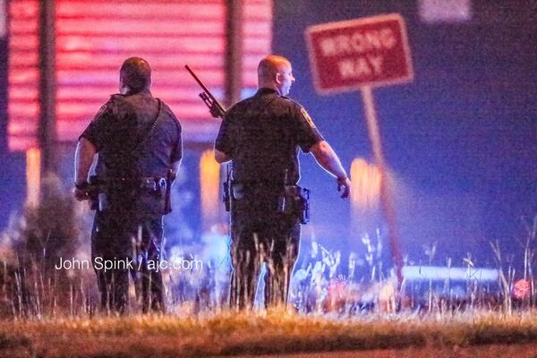 Police searched for the tiger early Wednesday in Henry County. JOHN SPINK / JSPINK@AJC.COM