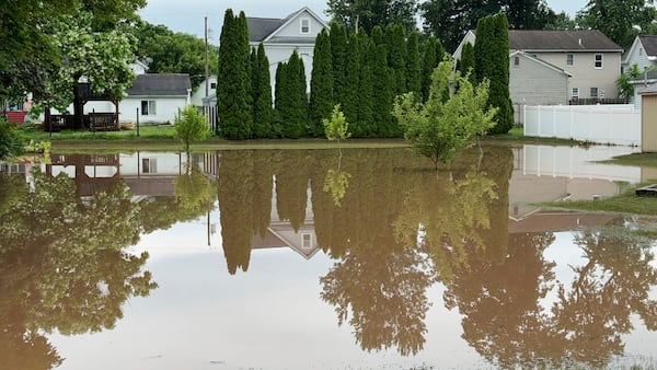 Flooding in Canastota, in Madison County, N.Y., from a severe storm in the early morning of Sunday, June 22, 2025. (Tom Connolly/Spectrum News via AP)