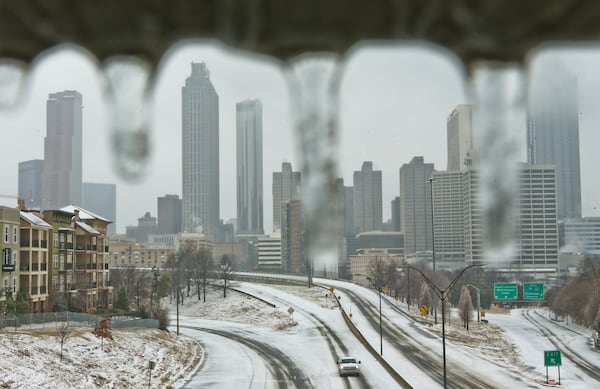An ice storm hit Atlanta in 2014, causing power outages and treacherous roads. (AJC file photo)