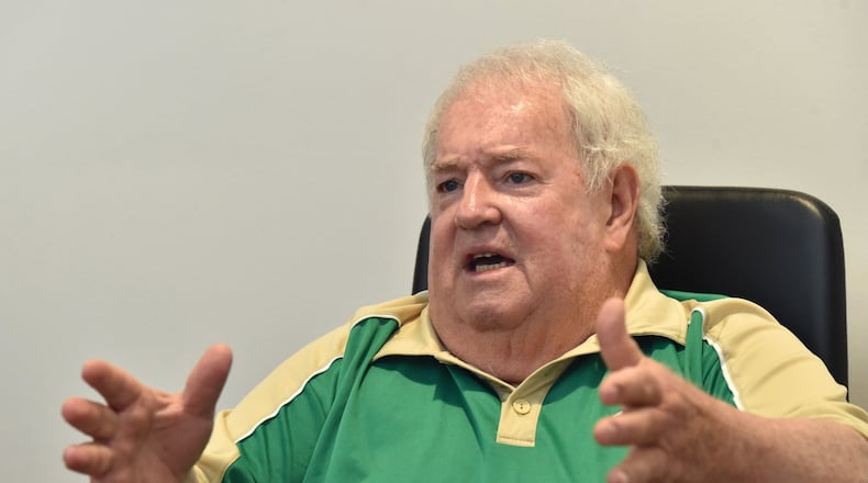 Buford City School Board Chairman Phillip Beard speaks at Cheeley Law Group in Alpharetta on Friday, August 31, 2018. Beard, who also chairs the city commission and has helped lead Buford for more than 40 years, spoke to reporters for The Atlanta Journal-Constitution at the law firm.