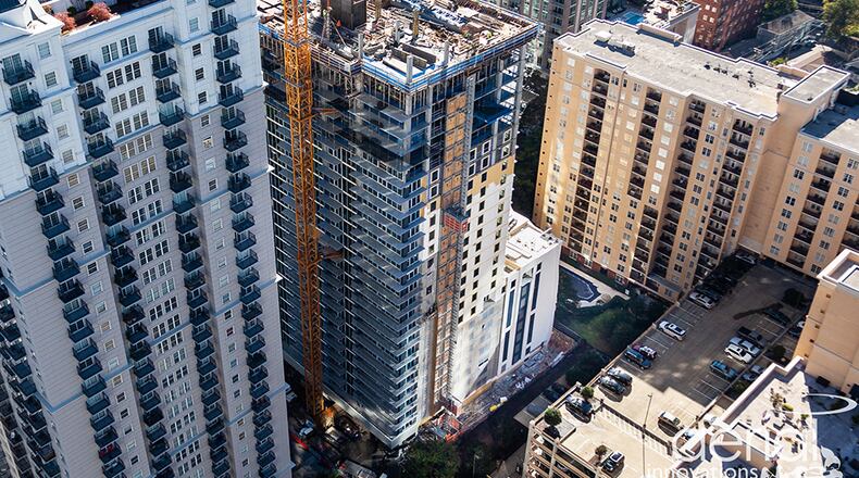 Construction on a 310-unit apartment building near Piedmont Park.