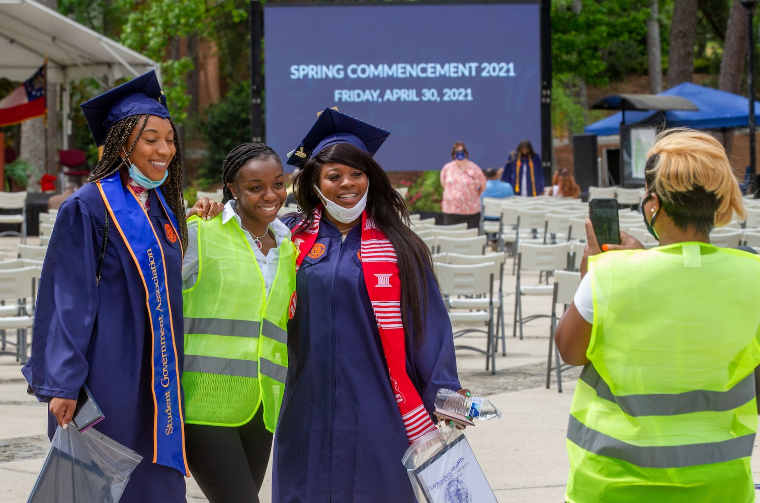 an in-person  graduation ceremony at Clayton State University