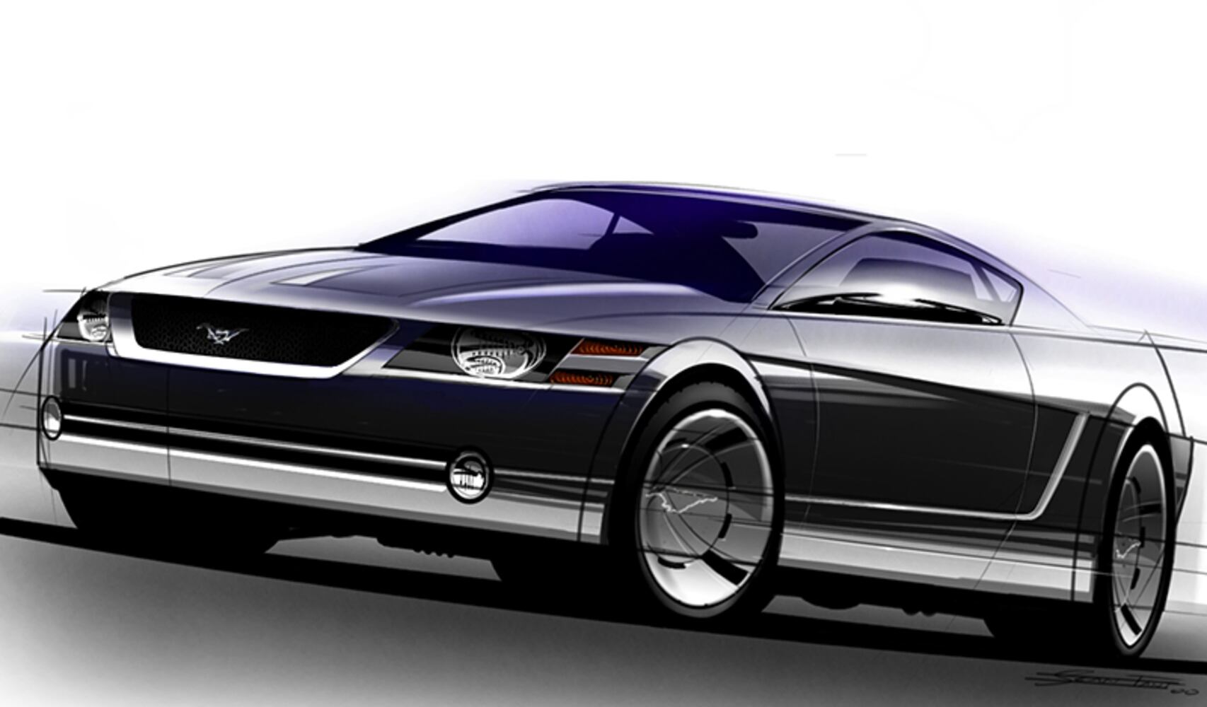 Sketches of Mustangs' changes from 2005-2014