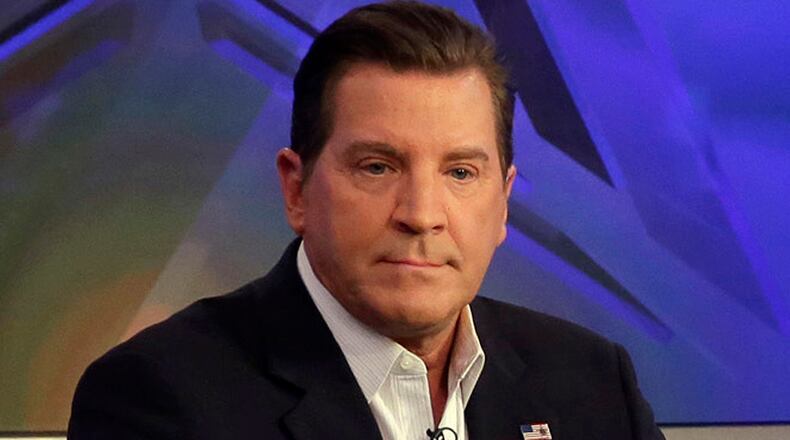 In this July 22, 2015, file photo, co-host Eric Bolling appears on "The Five" television program, on the Fox News Channel, in New York. Bolling has left the network, which is canceling his news program, "The Specialists." The network suspended Bolling in August as it investigated a report of allegations that he sent lewd photos to co-workers. (AP Photo/Richard Drew, File)