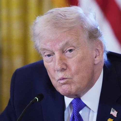 President Donald Trump attends a meeting with oil executives in the East Room of the White House, Friday, Jan. 9, 2026, in Washington. (AP Photo/Alex Brandon)