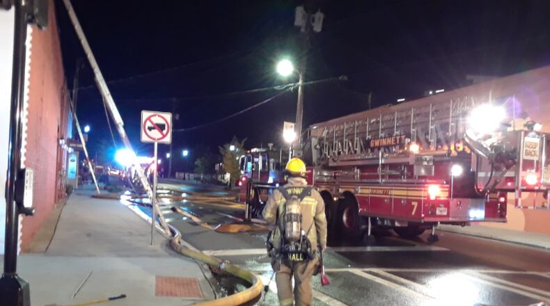 Gwinnett County Fire and Emergency Services responded to a fire at Main Street Mediterranean Cafe in downtown Duluth on Monday night.