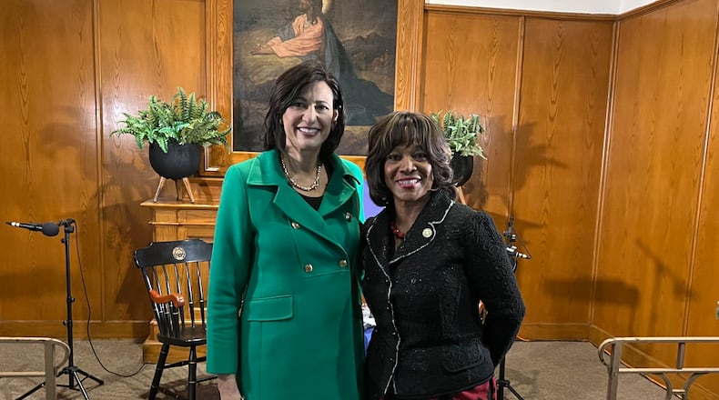CDC Director Rochelle Walensky and Morehouse School of Medicine President Valerie Montgomery Rice. (Photo by Donovan J. Thomas/AJC)