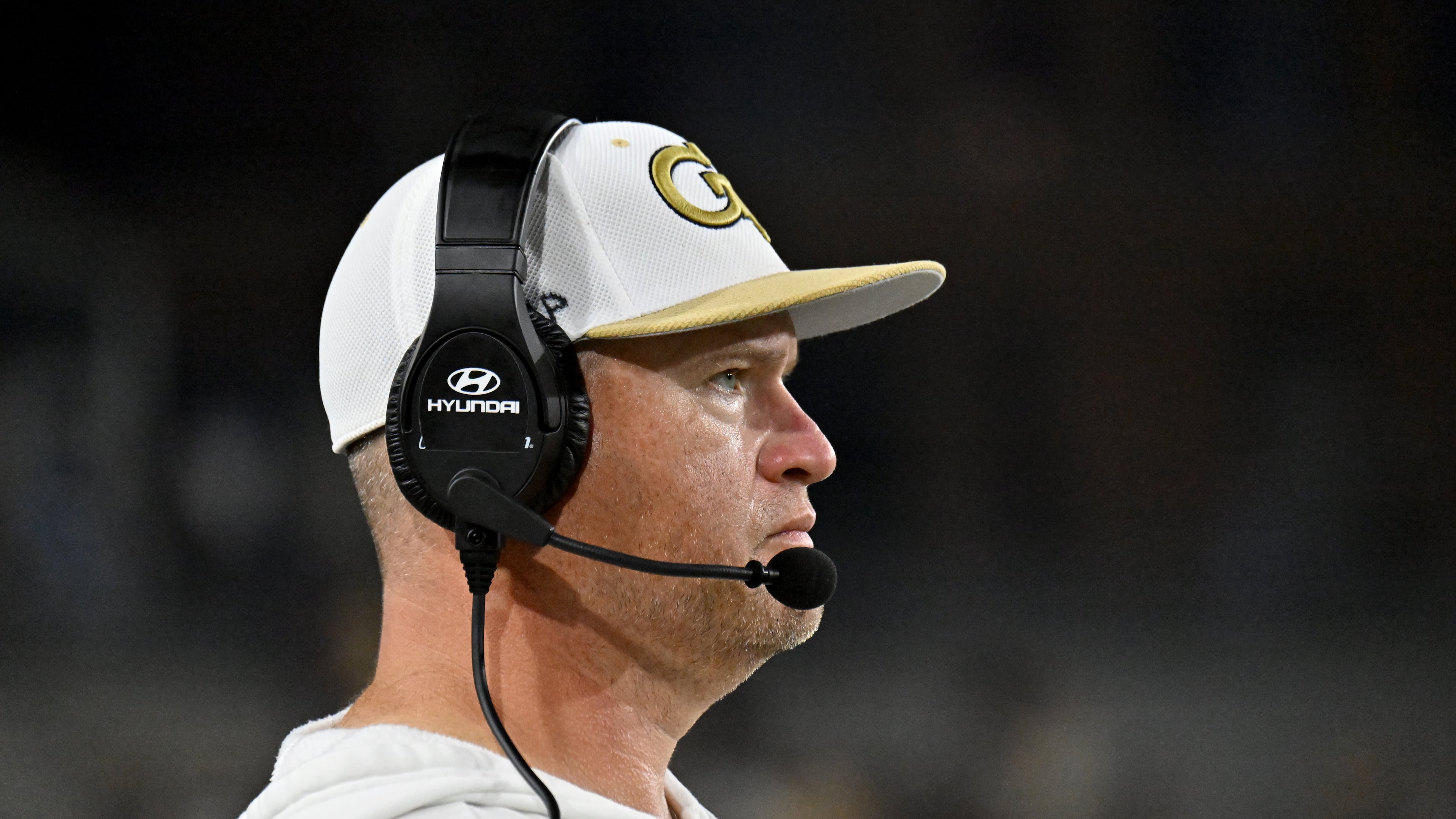 Georgia Tech head coach Brent Key doubled down on his commitment to Georgia Tech in the wake of multiple high-profile coaching vacancies. (Hyosub Shin/AJC)