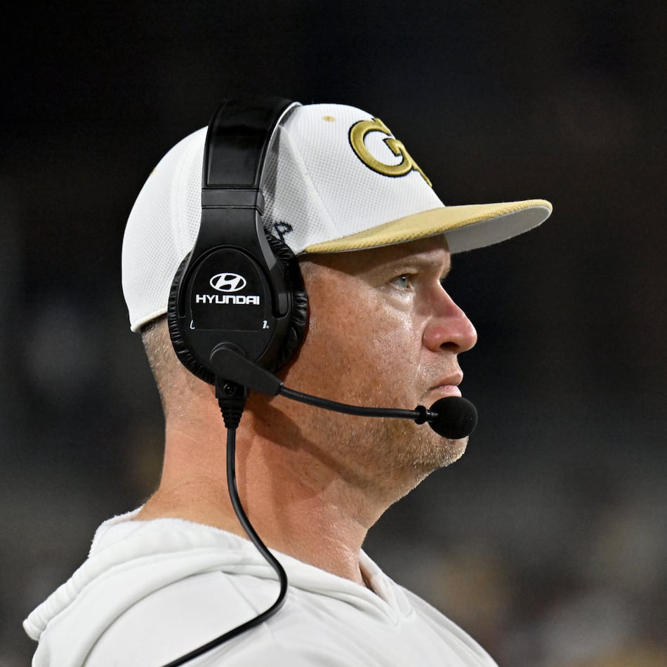 Georgia Tech head coach Brent Key doubled down on his commitment to Georgia Tech in the wake of multiple high-profile coaching vacancies. (Hyosub Shin/AJC)