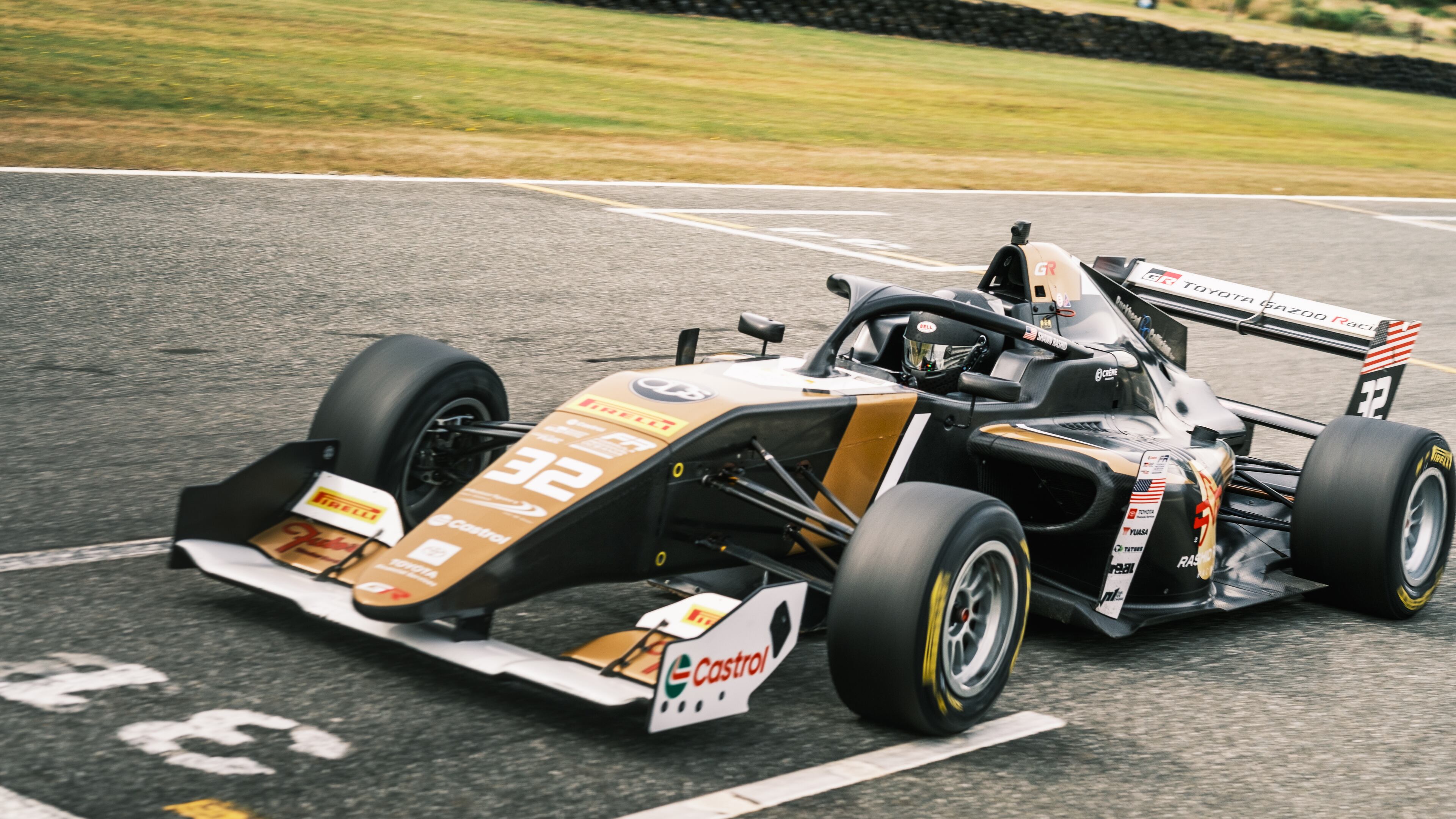 Shawn Rashid is lined up on the grid and ready to race at the Formula Regional Oceania Championship's New Zealand Grand Prix at Highlands Motorsport Park-New Zealand on Feb. 9, 2025. Rashid finished in third place. (Photo courtesy of Relay Film)