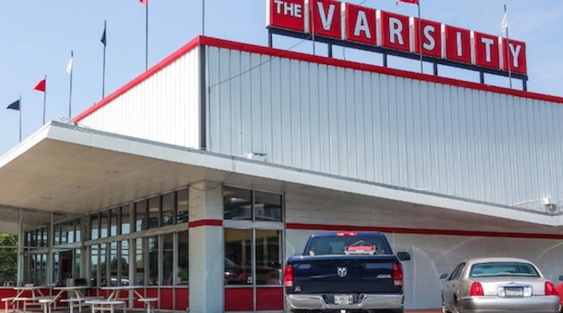 The current Varsity drive-in at West Broad Street and North Milledge Avenue in Athens opened in 1962. (Courtesy of The Varsity)