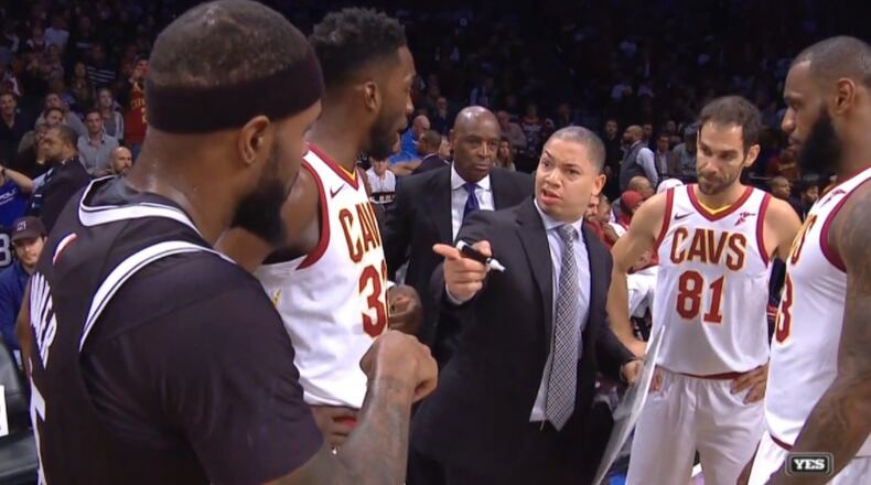 Photo from YES Network's broadcast of Cleveland Cavaliers at Brooklyn Nets on Wednesday, October 26, 2017.