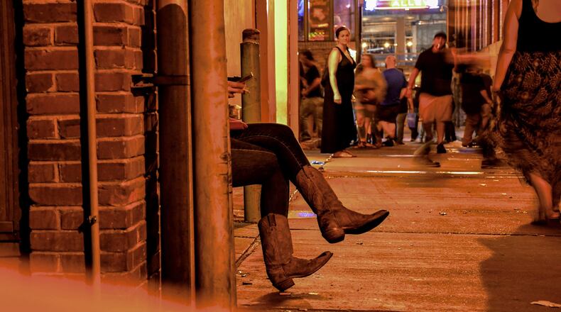 Saturday night crowds fill the stress of Nashville’s rowdy LoBro district, along Lower Broadway. (Christopher Reynolds/Los Angeles Times/TNS)