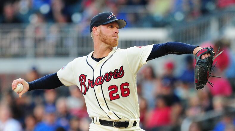 Mike Foltynewicz of the Braves throws a pitch against the Marlins at SunTrust Park on August 5, 2017 in Atlanta. (Photo by Scott Cunningham/Getty Images)