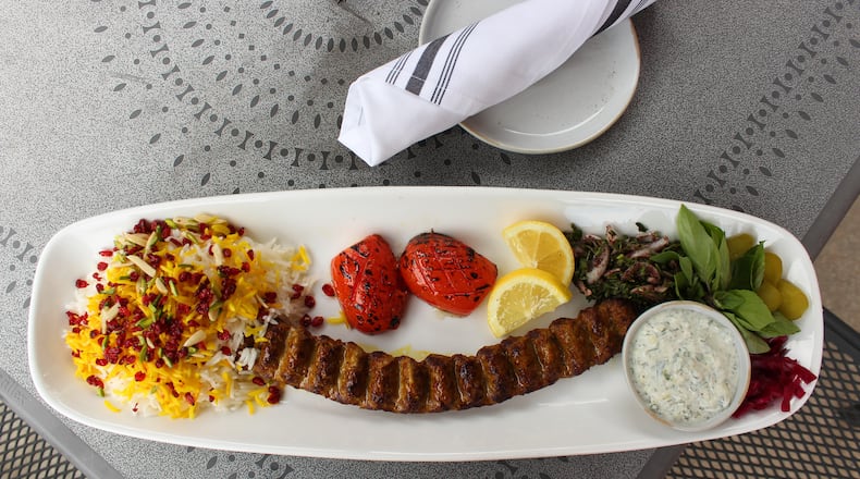 A serving of koobideh kabob from Persian Basket. CONTRIBUTED BY GREEN OLIVE MEDIA