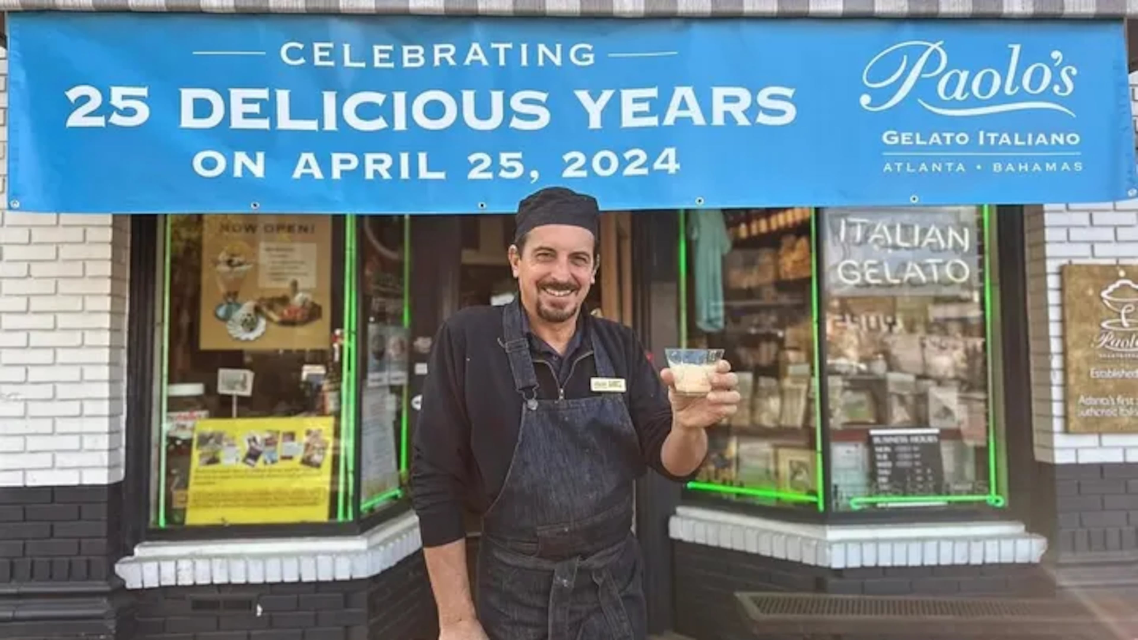 Paolo Dalla Zorza outside of his Virginia-Highland gelato shop, which celebrated its 25th anniversary last year. (Courtesy of GoFundMe)