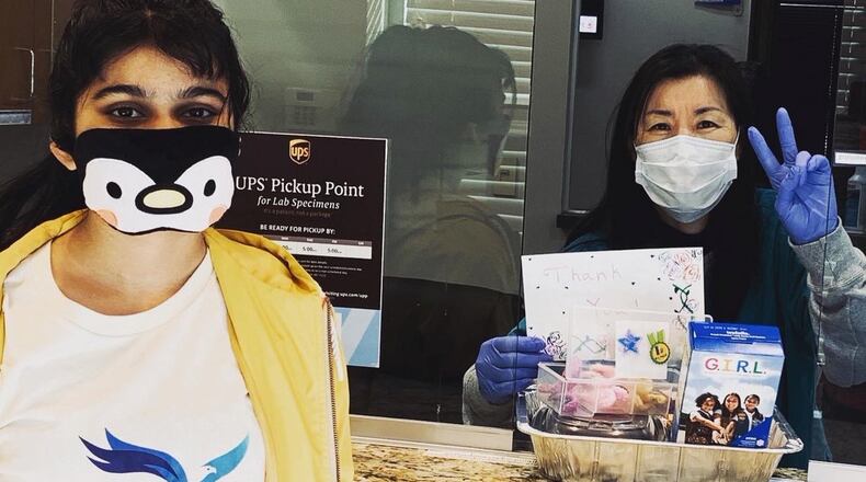 Aditi Mohan has donated about 500 ear savers to healthcare workers in the Atlanta area already, and she recently partnered with the nonprofit Raah to expand her efforts. Contributed