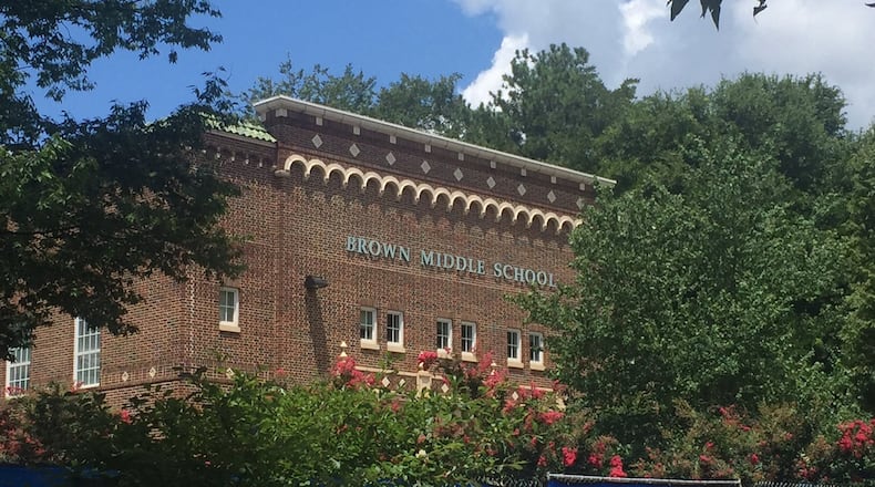 Brown Middle School, which was named after former Georgia Gov. Joseph E. Brown, is shown in this AJC file photo from 2015.