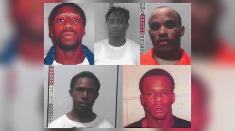 Top row, left to right: Tyree Williams, Brandon Pooler, Tyree Mantan Jackson. Bottom row, left to right: Lewis Wendell Evans, Dennis Penix Jr.