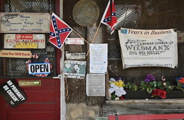 Exterior of Wildman's Civil War Surplus in Kennesaw  on Thursday, June 16, 2022. (Hyosub Shin/AJC)