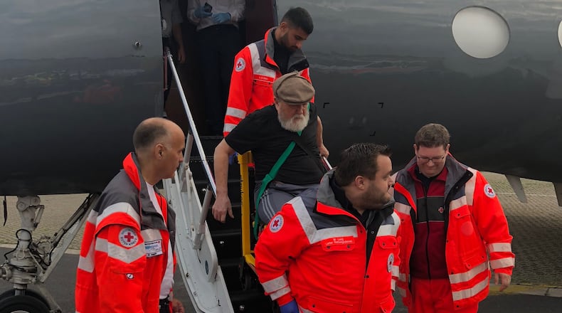 Jakiw Palij, an accused Nazi war criminal, arrives in Dusseldorf this week after being deported from the U.S. CONTRIBUTED