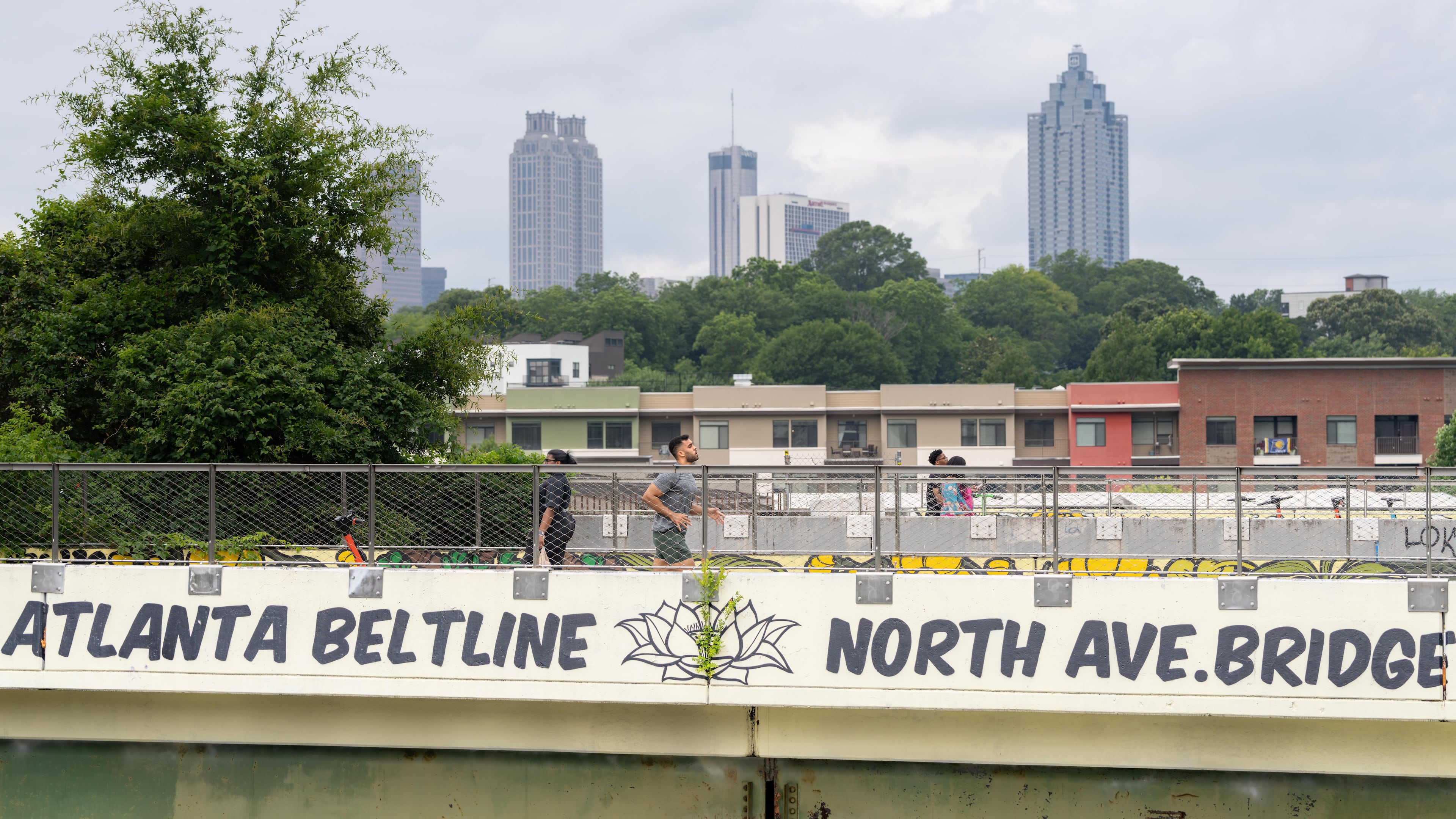 Pedestrians recently used the Beltline trail above North Avenue during mild temperatures in Atlanta.