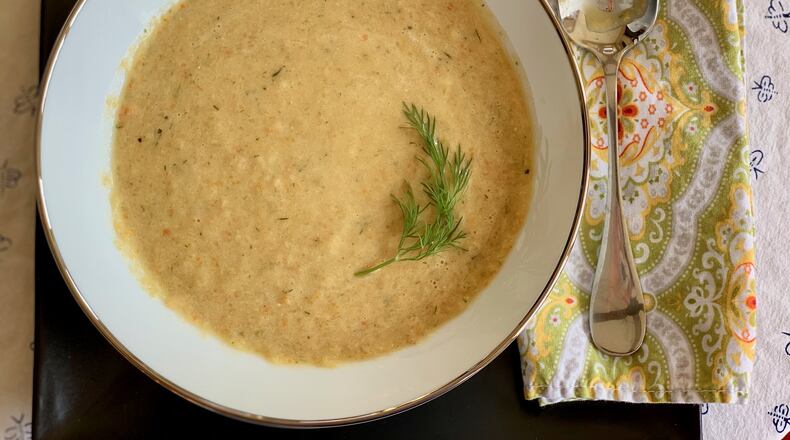 Eggs, not potatoes, give this hearty, dairy-free soup a velvety texture. CONTRIBUTED BY KELLIE HYNES