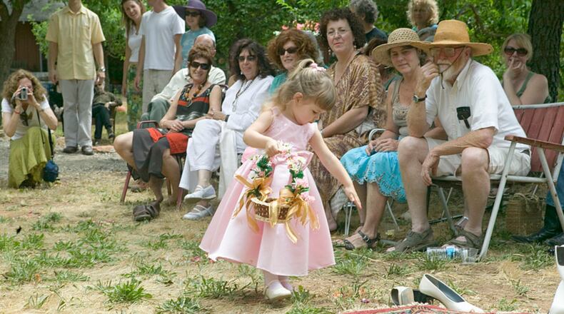 Traditionally a young girl will toss petals at a wedding, but the circumstances were different in Wisconsin earlier this month.