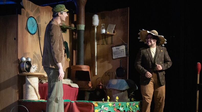 Frog (Matt Baum, left) and Toad (Juan Carlos Unzueta) weather the challenges of life with friendship in Synchronicity Theatre's family series musical "A Year with Frog and Toad." Courtesy of Casey Gardner Ford