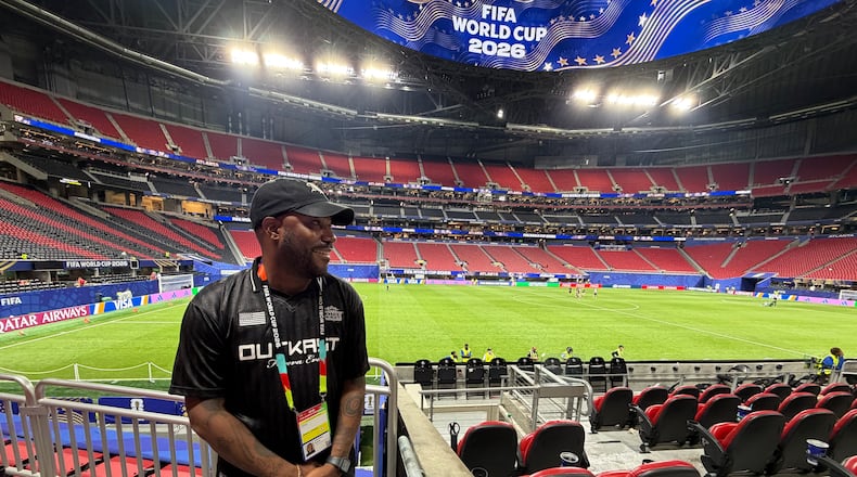 AJC reporter Gavin Godfrey covered six out of eight 2026 FIFA World Cup matches at Atlanta Stadium. (Kimberly Johnson/AJC)