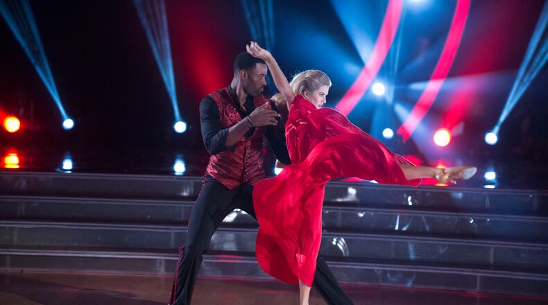 DANCING WITH THE STARS - “Episode 2310” - The five remaining couples advance to the Semi-Finals in one of the show’s tightest competitions ever, on “Dancing with the Stars,” live, MONDAY, NOVEMBER 14 (8:00-10:01 p.m. EST), on the ABC Television Network. (ABC/Eric McCandless) CALVIN JOHNSON JR., LINDSAY ARNOLD