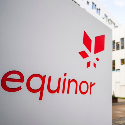 FILE - A sign for the company Equinor is displayed on Oct. 28, 2020, in Fornebu, Norway. (HĂĽkon Mosvold Larsen/NTB Scanpix via AP, File)