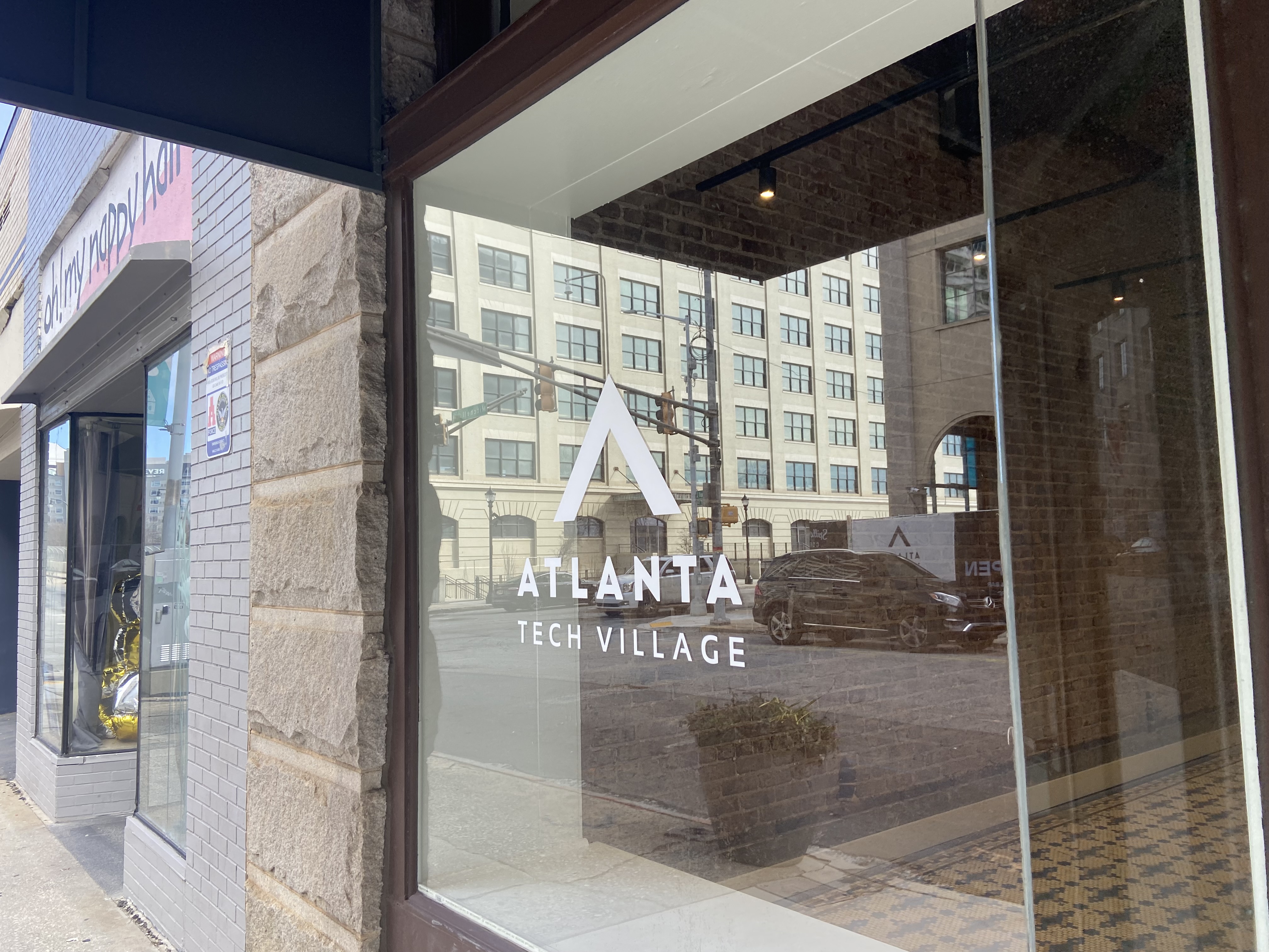 The 115-year-old Sylvan Hotel on Mitchell Street has been rechristened into the second outpost of Atlanta Tech Village. (Savannah Sicurella/AJC)