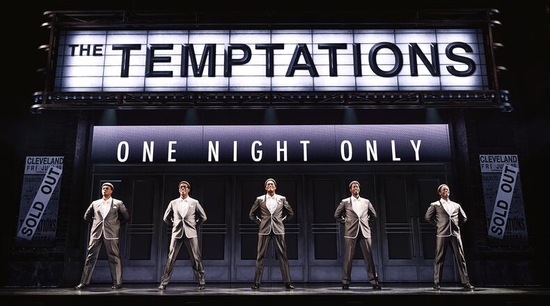 From left, Harrell Holmes Jr., Elijah Ahmad Lewis, Jalen Harris, Marcus Paul James, and James T. Lane are the Temptations in “Ain’t Too Proud” at the Fox Theatre.
Courtesy of Emilio Madrid.