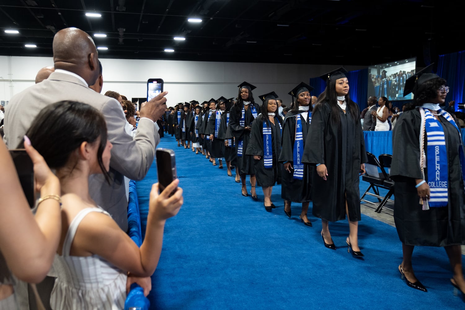 Students process in for the Spelman College graduation ceremony at the Georgia International Convention Center in College Park on Sunday, May 18, 2025.   Ben Gray for the Atlanta Journal-Constitution